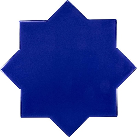 Apollo Tile Siena 5.35 in. x 5.35 in. Glossy Blue Ceramic Star-Shaped Wall and Floor Tile 5.37 sqft/case, 27PK MOR88AZSTRA